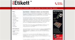 Desktop Screenshot of hartmann-etiketten.de